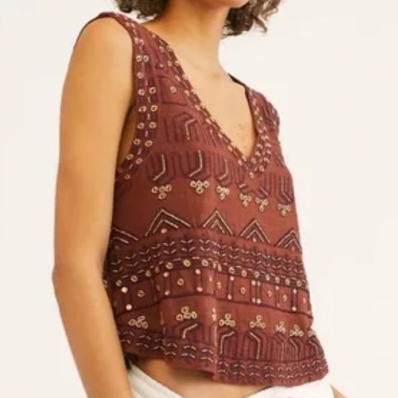 Free People Diamond in the Rough Embellished Tank - Picture 2 of 5